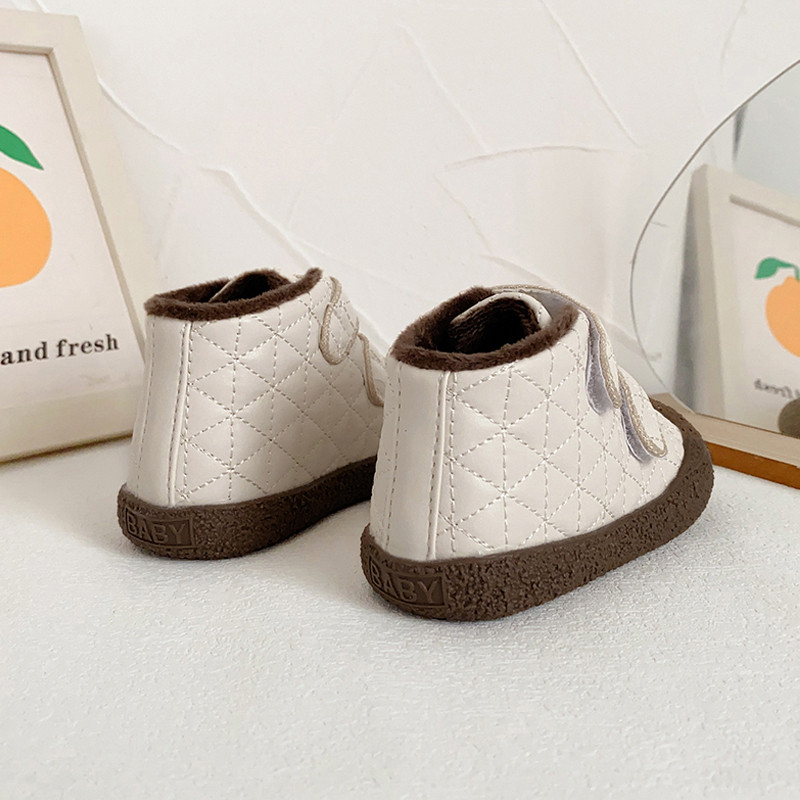 Βρεφικά παιδικά ζεστά βελούδινα μποτάκια για αγόρι casual slip-on γούνινο ψηλό πάνινα παπούτσια Βρεφικό κοριτσάκι Εξωτερική μαλακή σόλα βαμβακερά παπούτσια