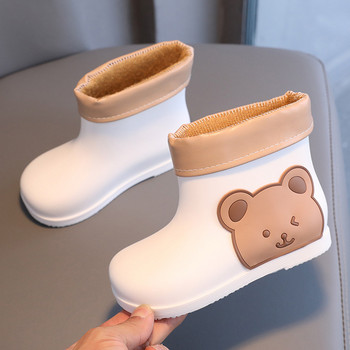 Детски сладко мече Гумени ботуши за дъжд Момичета Момчета Дъждовни ботуши Водоустойчиви обувки Водоустойчиви обувки с кръгли пръсти