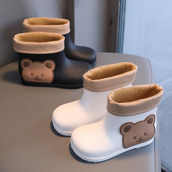 Детски сладко мече Гумени ботуши за дъжд Момичета Момчета Дъждовни ботуши Водоустойчиви обувки Водоустойчиви обувки с кръгли пръсти