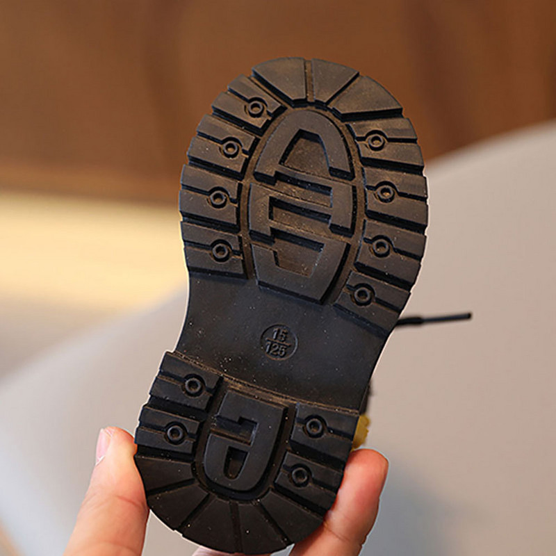 Cizme de zăpadă din pluș de iarnă pentru nou-născut din piele PU Urs drăguț băieți fete pantofi pentru copii mici pantofi groși de bumbac calduri pentru bebeluși