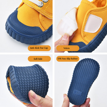 2023 Нови есенни пролетни детски платнени обувки Бебешки момченца Момичета Нехлъзгащи се малки деца Pre walker Hook$ Lock Ежедневни обувки Спортни маратонки