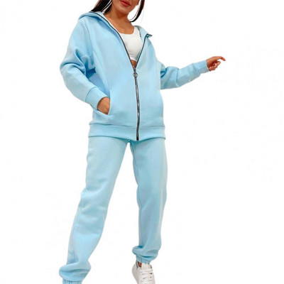 2 τμχ/Σετ Παντελόνι Γυναικείο Αθλητικό Κοστούμι Γυναικεία αθλητικά ρούχα Casual με φερμουάρ Φούτερ σετ δύο τεμαχίων Γυναικείες αθλητικές φόρμες спортивный костюм