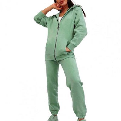 2 τμχ/Σετ Παντελόνι Γυναικείο Αθλητικό Κοστούμι Γυναικεία αθλητικά ρούχα Casual με φερμουάρ Φούτερ σετ δύο τεμαχίων Γυναικείες αθλητικές φόρμες спортивный костюм