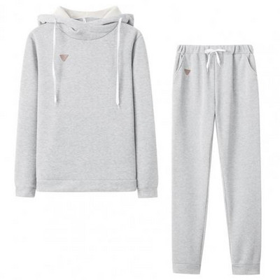2 buc. Costume cu pantaloni de culoare solidă ținute pentru femei, toamnă iarnă, hanorac cu glugă, pantaloni, set din două piese, trening pentru femei комплекты одежды