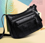 Νέα περιστασιακή γυναικεία τσάντα Μαλακό PU Δερμάτινο τσαντάκι ώμου υψηλής ποιότητας με πολλές τσέπες μονόχρωμες γυναικείες τσάντες χιαστί