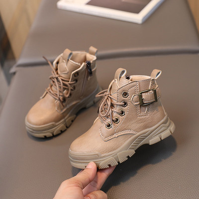 Dječja obuća Modne dječje gležnjače Dječaci Britanski stil Kožne čizme Obuća za bebe Djevojčice Kratke čizme s kopčom za remen Ležerne cipele