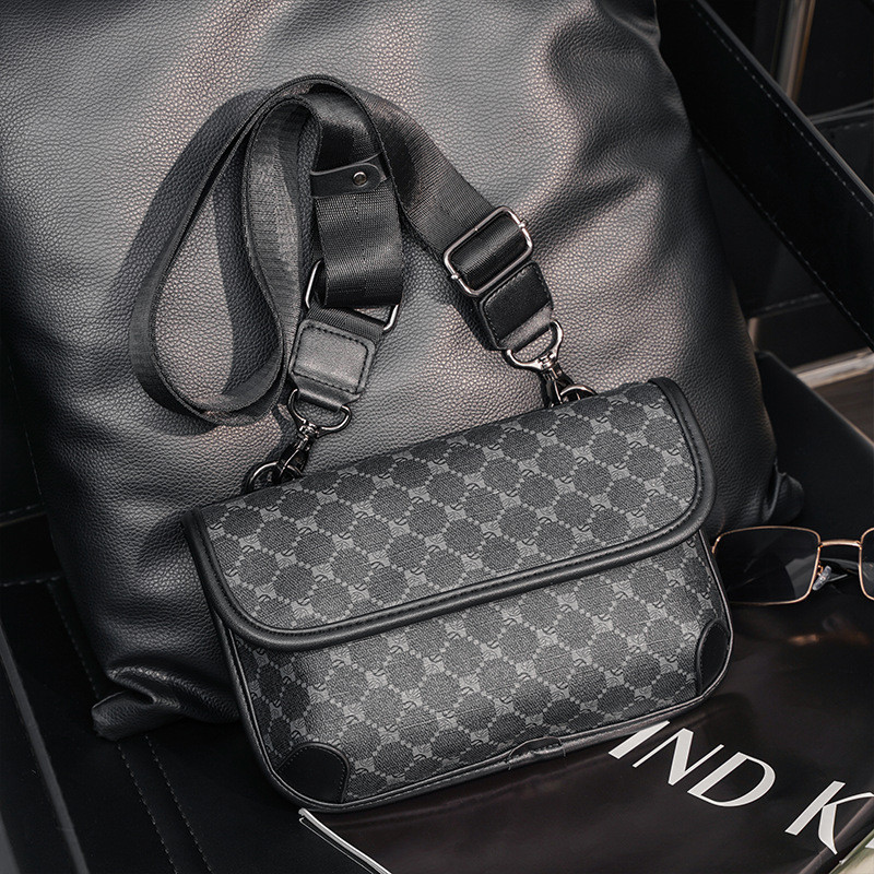 Σχεδιασμός επωνυμίας Τσάντα ώμου Ανδρική τσάντα χιαστί Fashion Business PU Δερμάτινη τσάντα ώμου Ανδρική τσάντα κινητού τηλεφώνου Πορτοφόλια Τσάντες νέα