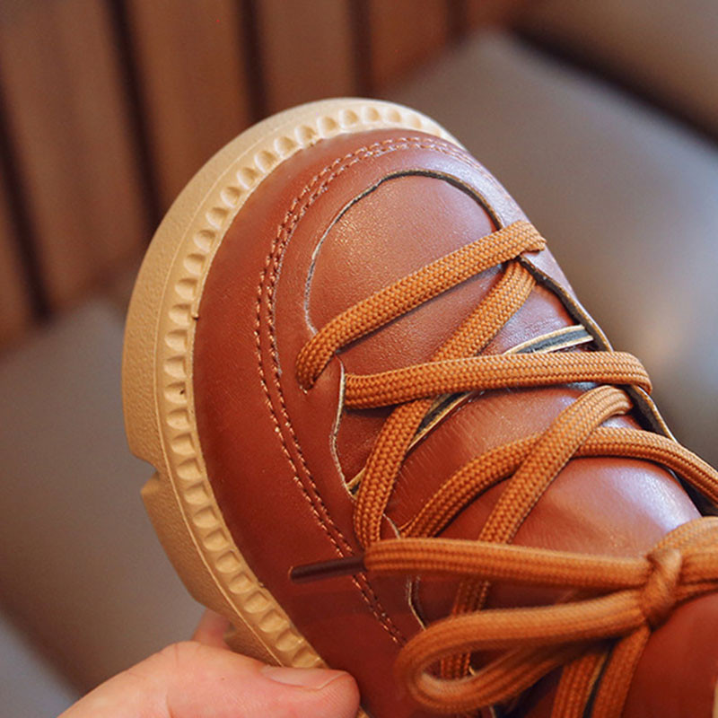 Cizme de modă pentru copii încrucișate Cizme din piele în stil britanic pentru bebeluși băieți și fetițe Cizme cu talpă moale Cizme casual anti-alunecare Pantofi pentru copii mari