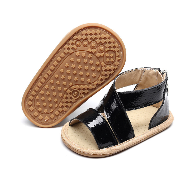 PU Δερμάτινα Βρεφικά Κορίτσια Αγόρια Σανδάλια Καλοκαιρινά Βρέφη Λεοπάρ μονόχρωμα Παπούτσια Μαλακή σόλα από καουτσούκ Μικρά Παπούτσια Αντιολισθητικά Prewalker