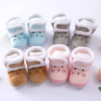 Бебешки зимни топли ботуши за новородено малко дете 1 година Бебешки обувки за момичета Момчета Ботуши за сняг с мека подметка Ботуши за сняг 0-18M