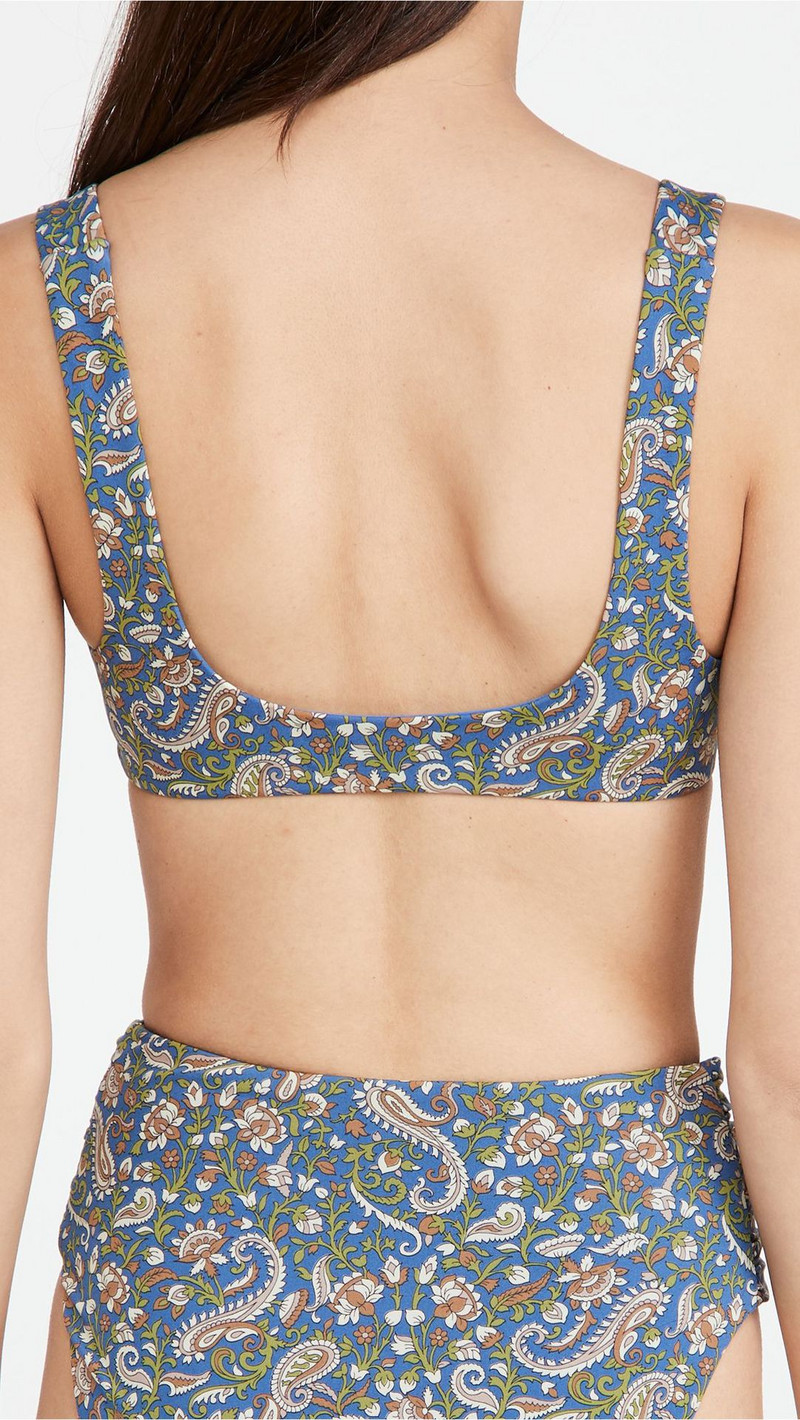 Dámske bikiny s kvetinovou potlačou, nové, retro, s potlačou, dvojdielne, s mašľou, vysokým pásom a otvoreným chrbtom