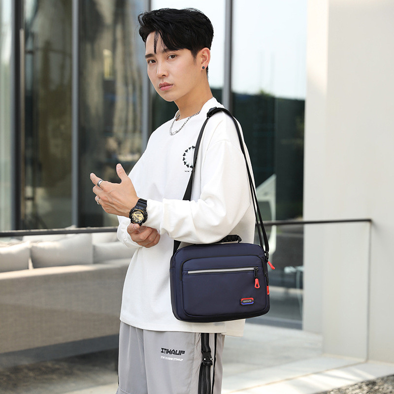 Νέα οριζόντια τσάντα ώμου Ανδρική νάιλον μικρή τετράγωνη τσάντα Απλές διαγώνιες τσάντες αδιάβροχες τσάντες χιαστί σώμα ανδρικές μικρές τσάντες