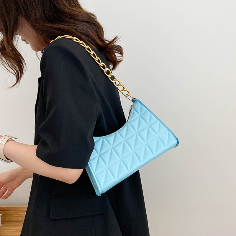 Dámska moderná diamantová kabelka 2022, nový trend, univerzálna kabelka cez rameno, výklenková retiazková kabelka, dámska módna textúrovaná nákupná taška