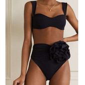 Νέο τριαντάφυλλο 3D λουλούδι γυναικείο μαγιό ψηλόμεσο σέξι μπικίνι Cross Border Summer Beach Spa Resort Brazilian μαγιό