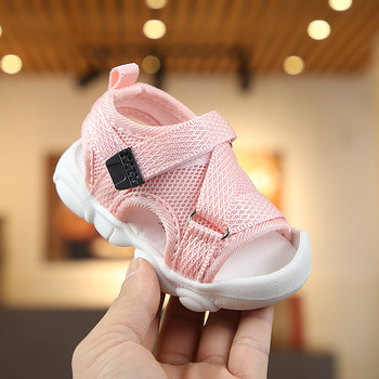 2023 Сандали за бебе, момче, черни, сиви, розови платнени сандали за бебета и момичета, летни обувки за прохождане, маратонки за новородено, плажни обувки D04143