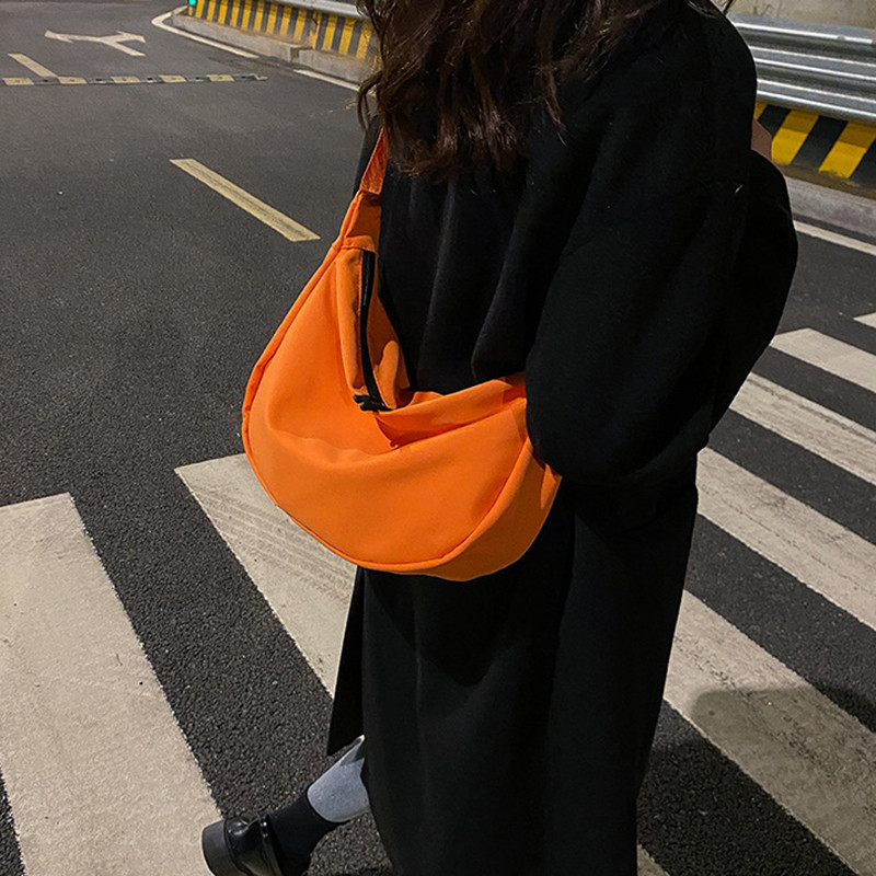 2022 τσάντα χιαστί καμβά τσάντα για γυναίκες Νέο κορεάτικο στυλ Απλή τσάντα στήθους Hobos Μαθητική τσάντα ώμου με ρυθμιζόμενο λουράκι