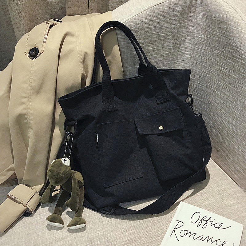 Genți de pânză pentru femei Geantă de mână Geantă de umăr de mare capacitate Tote de culoare solidă Genți de cumpărături Genți de cumpărături casual pentru femei.