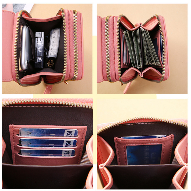 2 γυναικείες τσάντες στυλ Πορτοφόλια από μαλακό δέρμα με οθόνη αφής τσαντάκι κινητού τηλεφώνου χιαστί λουράκι ώμου τσάντα για γυναικεία τσάντα κύρια γυναίκα