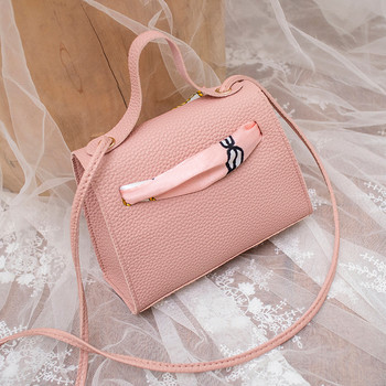 Модна PU кожена чанта през рамо с панделка Дамска чанта с една каишка Crossbody Дамска чанта Малки чанти