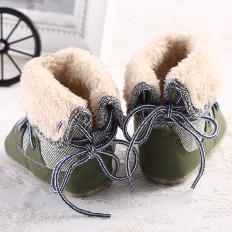 Χειμερινές ζεστές μπότες χιονιού για αγοράκι με κορδόνια μαλακή σόλα Παπούτσια για βρέφη Παιδί