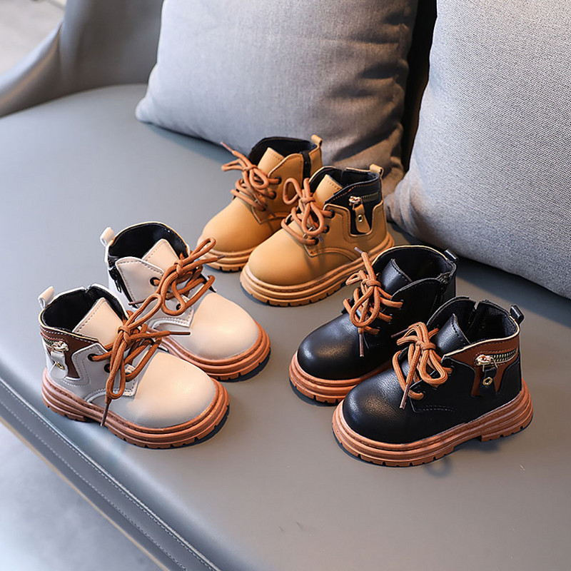 Φθινοπωρινές μπότες Martin για παιδιά Κορεάτικο στυλ για αγόρια για κορίτσια Μόδα παπούτσια Αντιολισθητικά παπούτσια με φερμουάρ για παιδιά Άνοιξη Φθινόπωρο