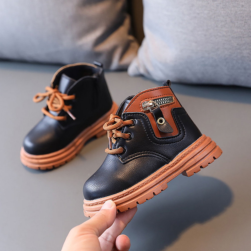 Φθινοπωρινές μπότες Martin για παιδιά Κορεάτικο στυλ για αγόρια για κορίτσια Μόδα παπούτσια Αντιολισθητικά παπούτσια με φερμουάρ για παιδιά Άνοιξη Φθινόπωρο