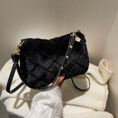 Πολυτελής ντιζάιν τσάντα 2023 Υψηλής ποιότητας βελούδινη τσάντα φθινοπώρου και χειμώνα μαργαριτάρι χιαστί κορεατική γυναικεία τσάντα ώμου μασχάλης μόδας