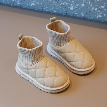 Kruleepo Κορίτσια Αγόρια Check Pattern Λούτρινα ζεστά μποτάκια για χιόνι Παιδικά μωρά Παιδικά Φθινόπωρο χειμωνιάτικη μόδα Κοντές μπότες Κάλτσες Top Snoes