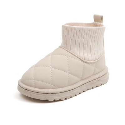 Kruleepo Fete Băieți Cizme de zăpadă din pluș cu model cu carouri Copii Bebeluși Copii Toamnă Iarnă Moda Cizme scurte Cizme scurte Șosete Top Snoes