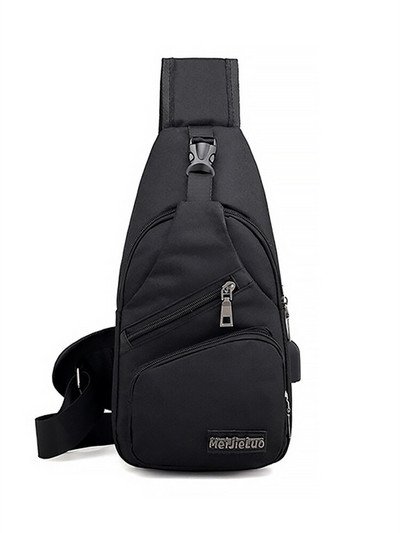 Nová multifunkčná crossbody taška s USB nabíjaním, veľkokapacitná náprsná taška pre mužov