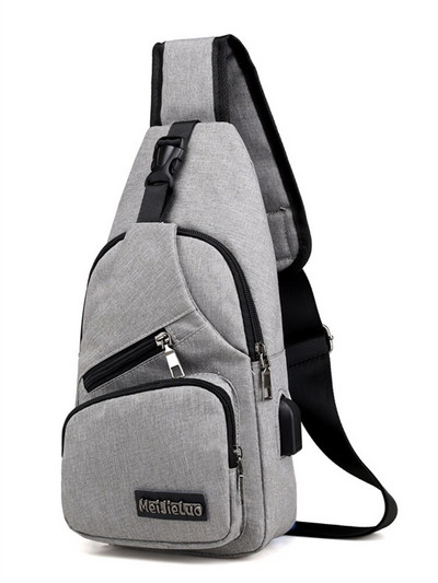 Nová multifunkčná crossbody taška s USB nabíjaním, veľkokapacitná náprsná taška pre mužov