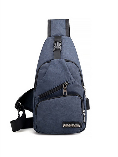 Nová multifunkčná crossbody taška s USB nabíjaním, veľkokapacitná náprsná taška pre mužov