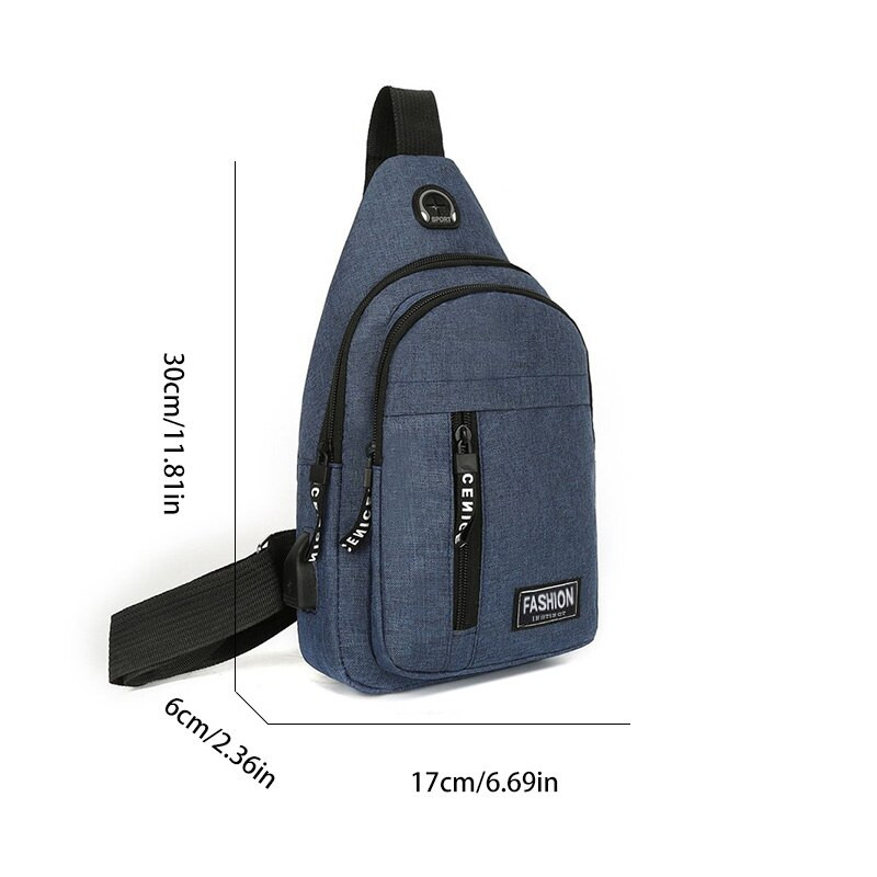 Geantă de piept pentru afaceri la modă pentru bărbați, căști casual, geantă de tip crossbody, geantă de umăr multifuncțională în aer liber