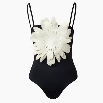 2023 Νέα Μόδα μαγιό Μονόχρωμη 3D Flower One Piece μαγιό Halter Strap Γυναικεία μαγιό μπικίνι παραλίας