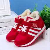 New Fashion Fur Παιδικές Casual μπότες Round Toe Lace Up Παιδικά Χειμερινές μπότες χιονιού Flat παπούτσια για αγόρια και κορίτσια