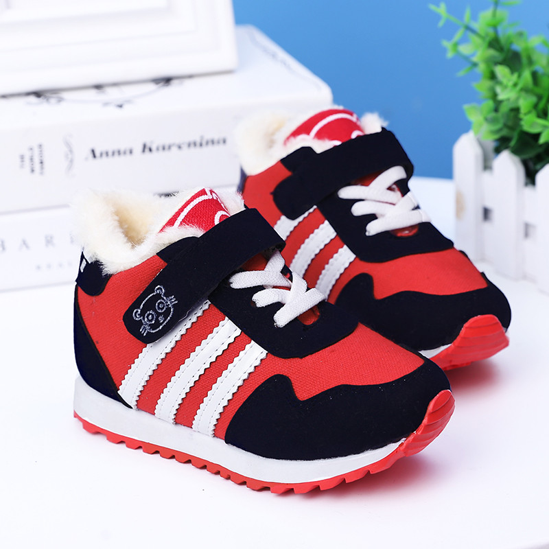 New Fashion Fur Παιδικές Casual μπότες Round Toe Lace Up Παιδικά Χειμερινές μπότες χιονιού Flat παπούτσια για αγόρια και κορίτσια