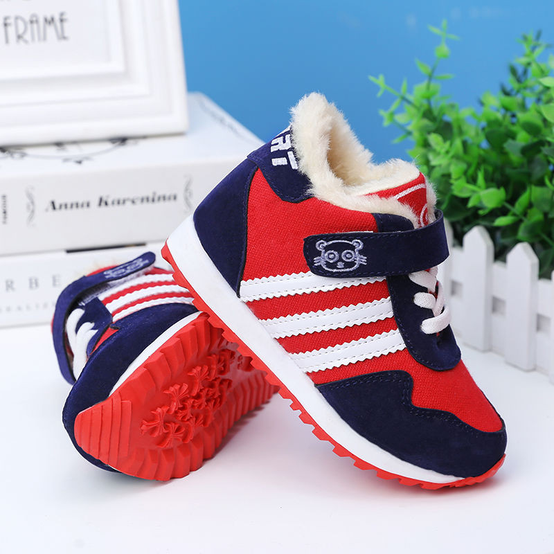 New Fashion Fur Παιδικές Casual μπότες Round Toe Lace Up Παιδικά Χειμερινές μπότες χιονιού Flat παπούτσια για αγόρια και κορίτσια