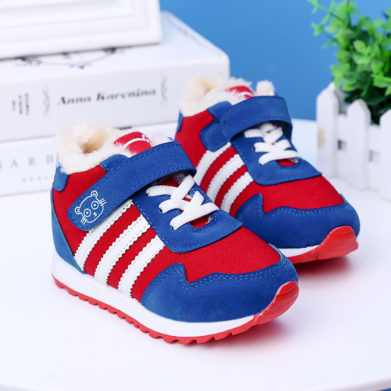 New Fashion Fur Παιδικές Casual μπότες Round Toe Lace Up Παιδικά Χειμερινές μπότες χιονιού Flat παπούτσια για αγόρια και κορίτσια