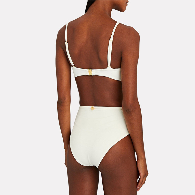 2023, noua moda, costum de baie de culoare solida, sexy, fara bretele, fara spate, curea de umar detasabila, costum de baie divizat, bikini pentru femei, inot