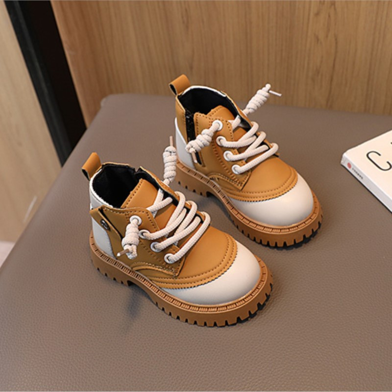 CUZULLAA Παιδικές Φθινοπωρινές Χειμερινές Μπότες 1-6 ετών Αγόρια Κορίτσια Λευκό Κίτρινο Καφέ Πολύχρωμες Μπότες Παιδικά Κοντά μποτάκια καθημερινά παπούτσια