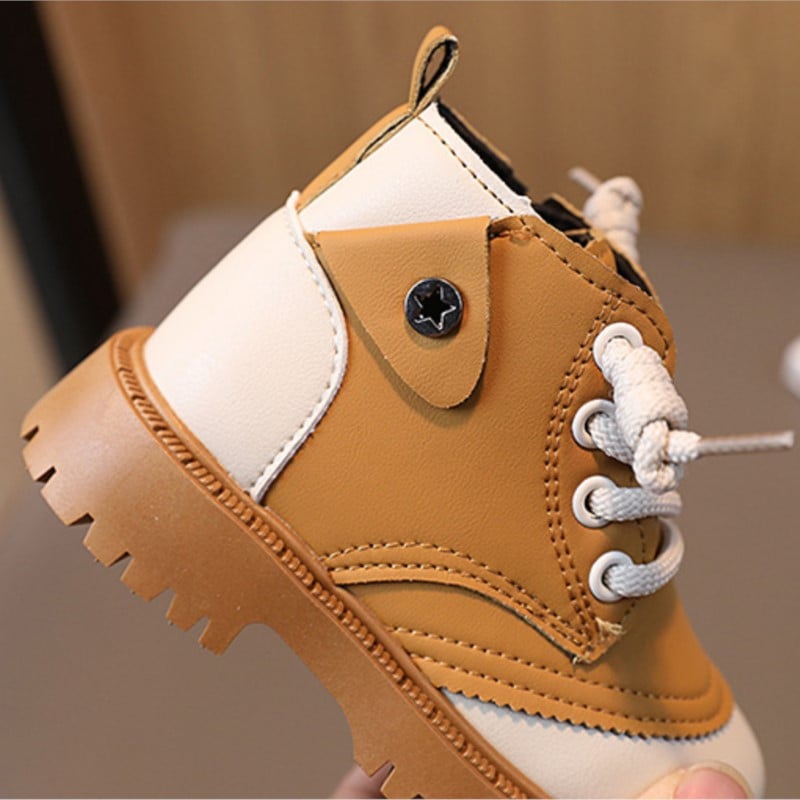 CUZULLAA Παιδικές Φθινοπωρινές Χειμερινές Μπότες 1-6 ετών Αγόρια Κορίτσια Λευκό Κίτρινο Καφέ Πολύχρωμες Μπότες Παιδικά Κοντά μποτάκια καθημερινά παπούτσια