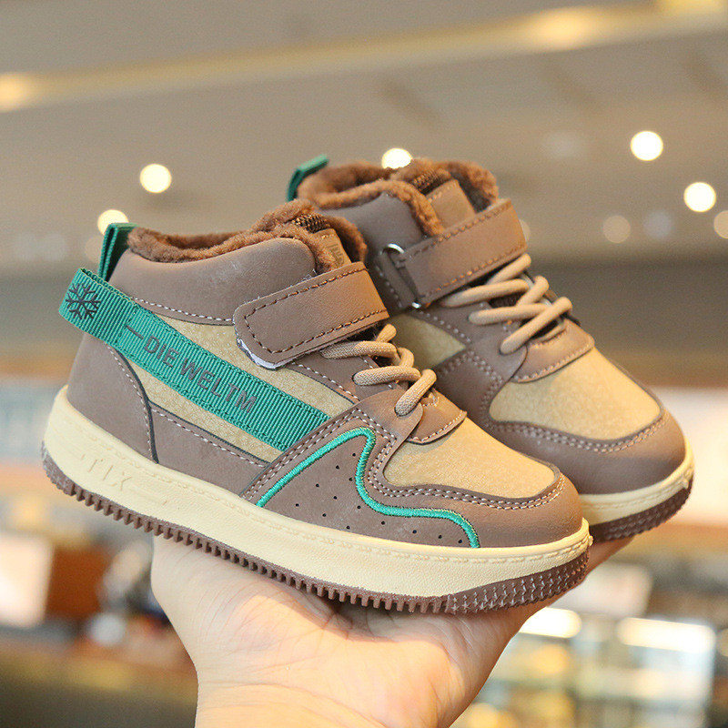 Παιδικές χειμερινές μπότες Παπούτσια 2023 Αγόρια Αθλητικά Παπούτσια Plus Βαμβακερά ζεστά για κορίτσια Casual παπούτσια σανίδας Δερμάτινα ψηλά παιδικά αθλητικά παπούτσια