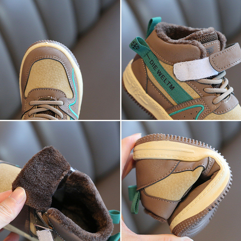 Παιδικές χειμερινές μπότες Παπούτσια 2023 Αγόρια Αθλητικά Παπούτσια Plus Βαμβακερά ζεστά για κορίτσια Casual παπούτσια σανίδας Δερμάτινα ψηλά παιδικά αθλητικά παπούτσια