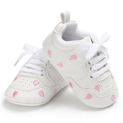 Νεογέννητο τύπωμα Heart Star Baby Sneaker PU Δερμάτινο μωρό αγόρια για κορίτσια First Walkers Μαλακή σόλα για βρέφη Παιδικά παπούτσια για 0-18 εκατ.