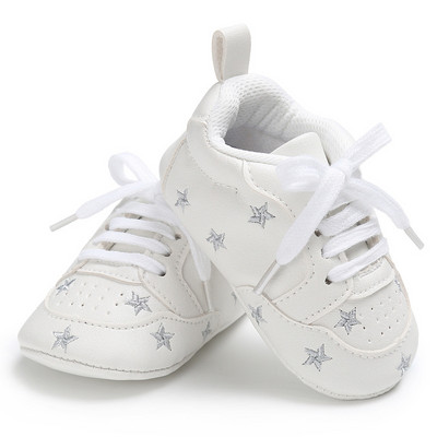 Νεογέννητο τύπωμα Heart Star Baby Sneaker PU Δερμάτινο μωρό αγόρια για κορίτσια First Walkers Μαλακή σόλα για βρέφη Παιδικά παπούτσια για 0-18 εκατ.