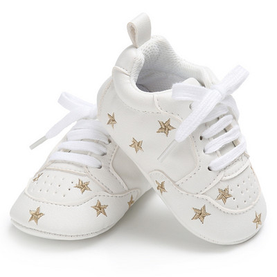 Νεογέννητο τύπωμα Heart Star Baby Sneaker PU Δερμάτινο μωρό αγόρια για κορίτσια First Walkers Μαλακή σόλα για βρέφη Παιδικά παπούτσια για 0-18 εκατ.