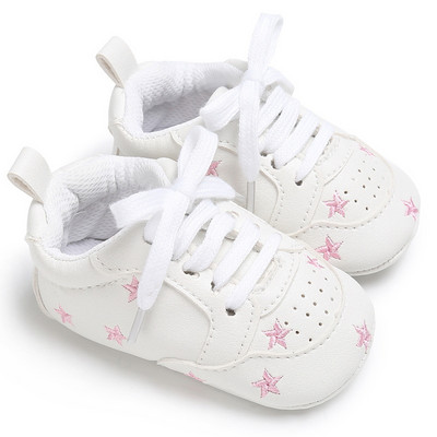 Νεογέννητο τύπωμα Heart Star Baby Sneaker PU Δερμάτινο μωρό αγόρια για κορίτσια First Walkers Μαλακή σόλα για βρέφη Παιδικά παπούτσια για 0-18 εκατ.