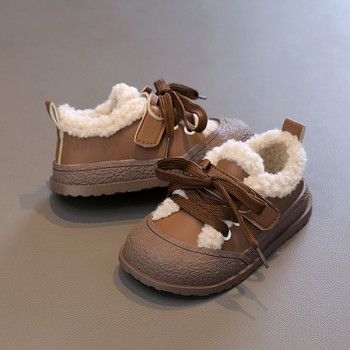 Есен Зима Ежедневни обувки за бебета Момчета Детски плюшени ботуши Удобни детски ежедневни обувки против хлъзгане Външни детски ботуши