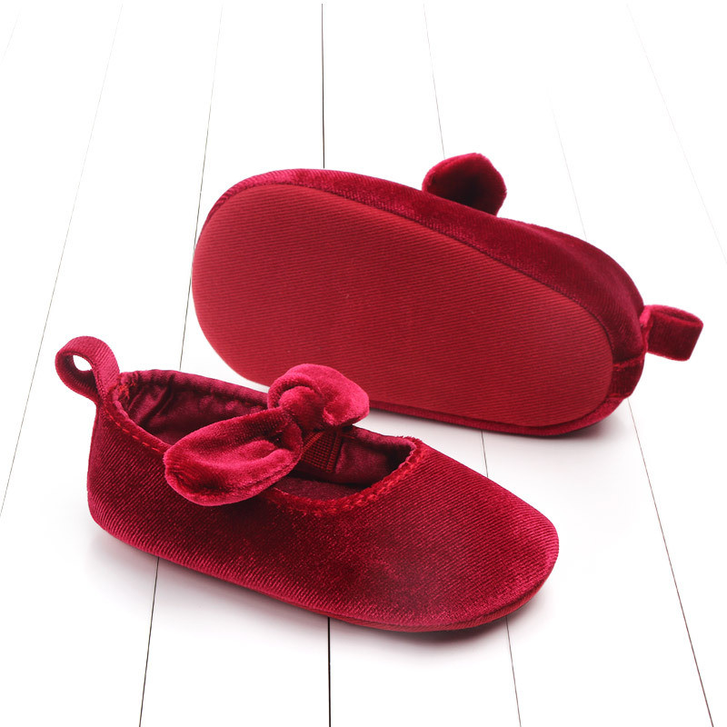 Νεογέννητα Βελούδινα Βρεφικά Παπούτσια Αντιολισθητική Μαλακή Σόλα Παπούτσια για μωρά Princess Bow Fashion First Walkers Casual παπούτσια Παπούτσια για μωρά