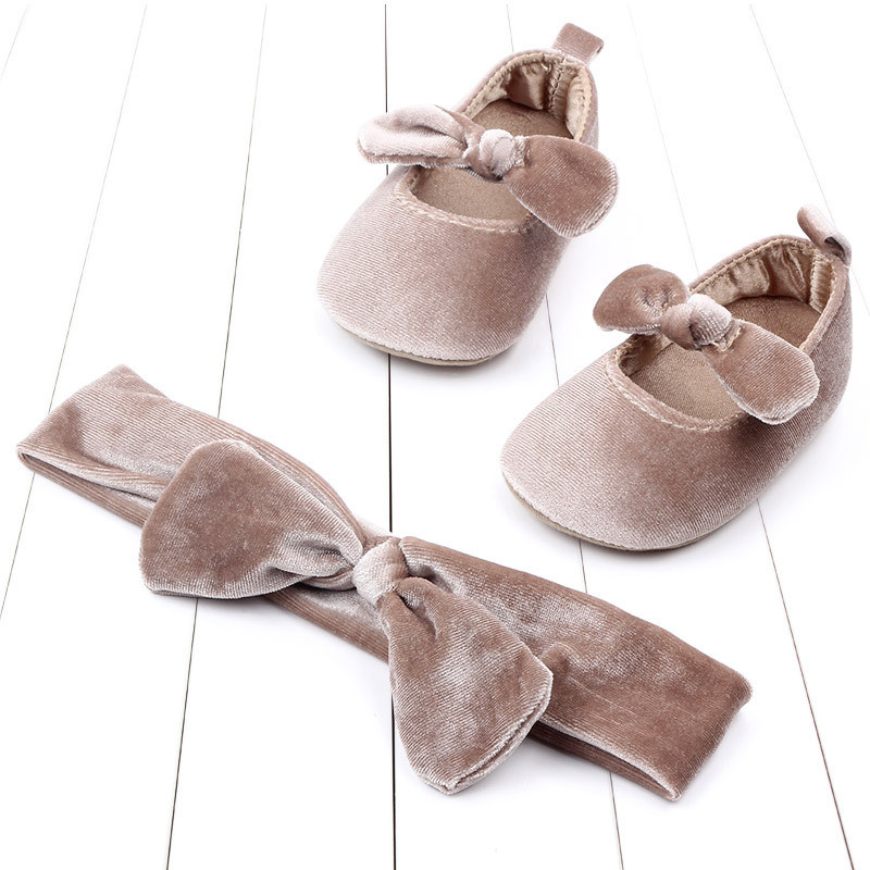 Νεογέννητα Βελούδινα Βρεφικά Παπούτσια Αντιολισθητική Μαλακή Σόλα Παπούτσια για μωρά Princess Bow Fashion First Walkers Casual παπούτσια Παπούτσια για μωρά